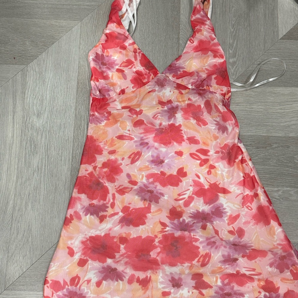 Princess Polly Zuba mini dress pink floral ( new with tags on)